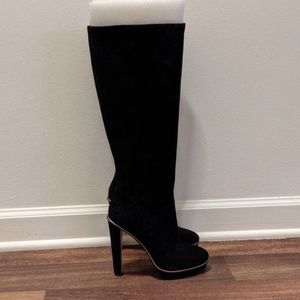 Tall black suede BCBG boots